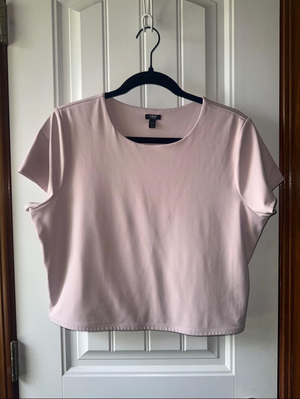 Express Pale Pink Short Sleeve Scoop Neck Tee